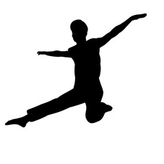 Fototapeta na wymiar vector, on a white background, black silhouette of a guy, a man dancing