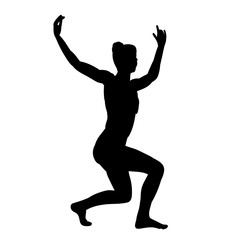 black silhouette girl, woman dancing