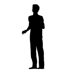 vector, on a white background, black silhouette of a guy, a man