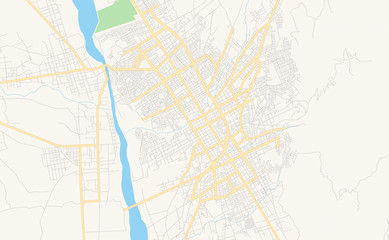 Fototapeta na wymiar Printable street map of Huancayo, Peru