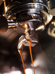 espresso machine brewing a coffee espresso