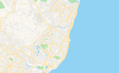 Printable street map of Olinda, Brazil