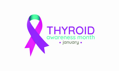 Vector illustration on the theme of Thyroid awareness month of January.