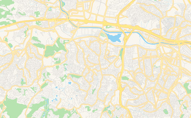 Fototapeta na wymiar Printable street map of Carapicuiba, Brazil