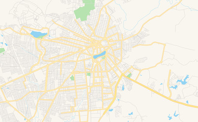 Fototapeta na wymiar Printable street map of Campina Grande, Brazil