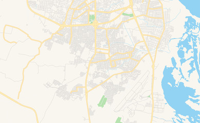 Fototapeta na wymiar Printable street map of Soledad, Colombia