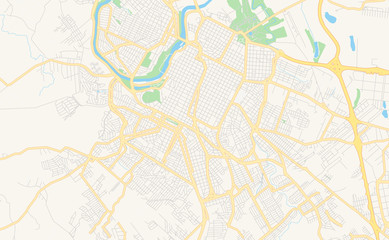 Printable street map of Piracicaba, Brazil