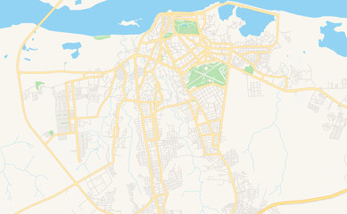 Fototapeta na wymiar Printable street map of Ciudad Bolivar, Venezuela