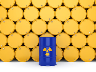 3D rendering radioactive barrels © apopium