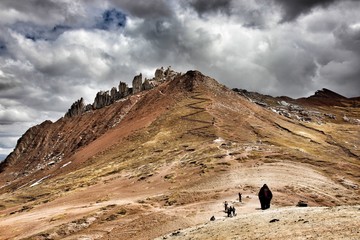 colourful mountains in Peru