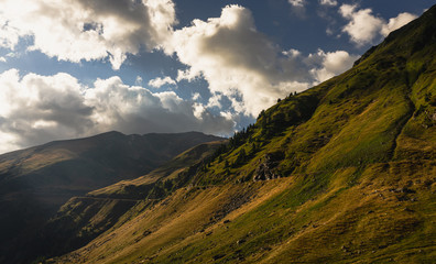 Scenic view of the Carpathian mountains on Transfagarasan road, Romania