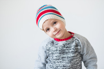 cute kid in winter time