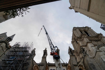 Notre dame paris under restoration
