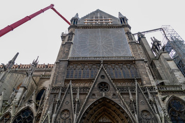 Notre dame paris under restoration