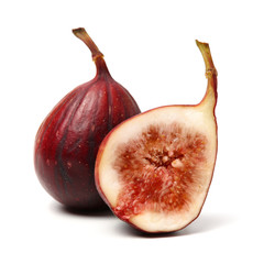 Ripe figs on a white background