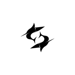 Fish logo template creative vector symbol of fishing club or online