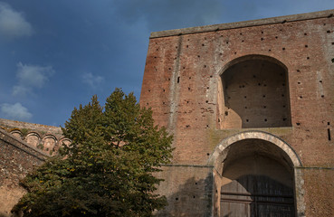 Siena Italy. Tuscany. City wall entrance. Gate