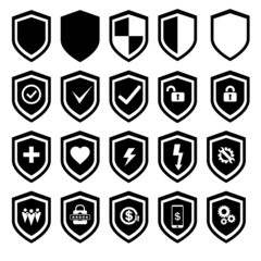 Shield Vector icon set. protection illustration symbol collection.