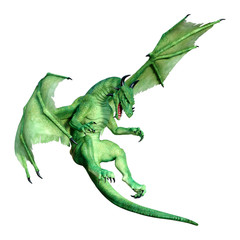 Obraz premium 3D Rendering Fairy Tale Dragon on White