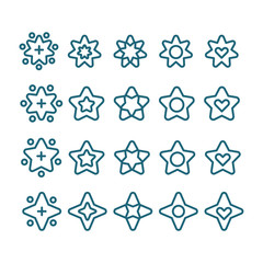 Star vector line pictogram icons set