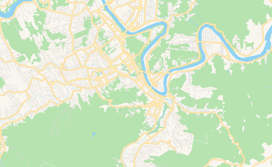 Printable street map of Blumenau, Brazil