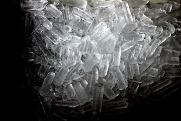 Small tube ice in an ice bucket