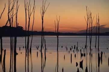 Obraz premium Sunrise at the Reservoir