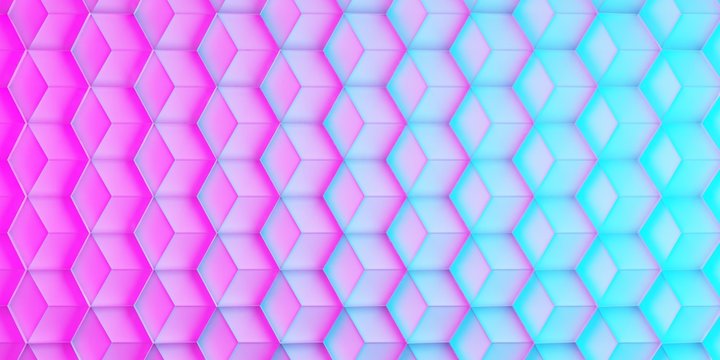 uniform background of cubes at an angle in pink blue