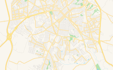 Printable street map of Limeira, Brazil