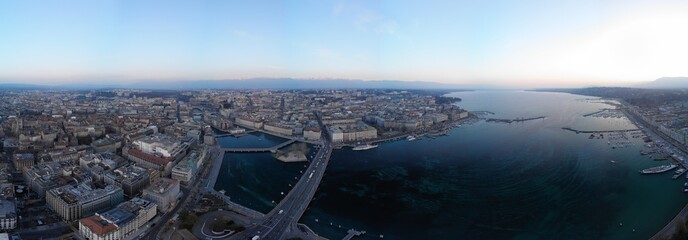 Aerial view of Geneva Switzerland