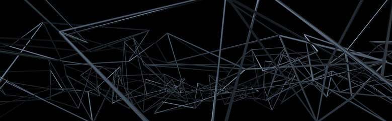 3d ILLUSTRATION, of abstract background, METAL MESH texture, wide panoramic for wallpaper