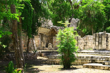 Fototapeta na wymiar Ruinas mayas en la penínsual de yucatán