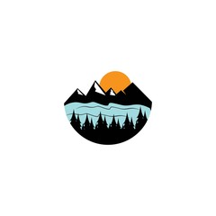 Mountain logo template icon design