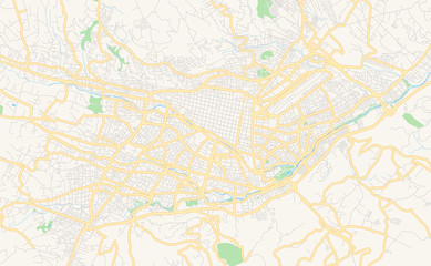 Fototapeta na wymiar Printable street map of Cuenca, Ecuador