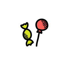 sweets doodle icon, vector illustration