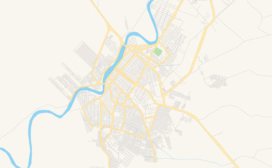 Printable street map of Monteria, Colombia