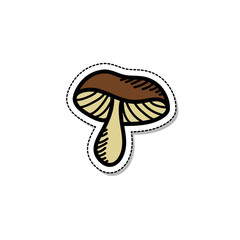 mushroom doodle icon, vector illustration