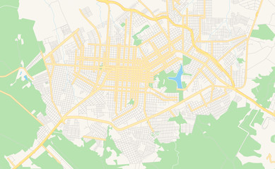 Printable street map of Cascavel, Brazil