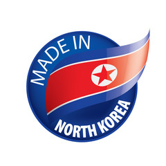 North Korea flag, vector illustration on a white background