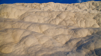 Natural travertine pools and terraces in Pamukkale. It is on the World Heritage List and is under...