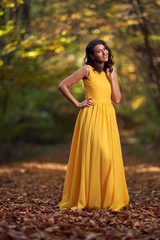 Fototapeta premium Autumnal portrait of a beautiful woman