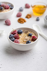 Porridge with berries for breakfast