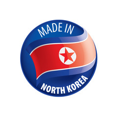 North Korea flag, vector illustration on a white background