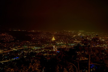 Old Tbilisi, Tbilisi, Georgia, October 17, 2019, Arial view of Tbilisi from Medieval castle of Narikala and Tbilisi city overview, Republic of Georgia, Caucasus region