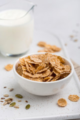 Bowl of wholegrain flakes