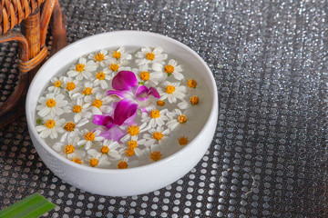 Obraz na płótnie Canvas spa herbal bag massage set in the hotel at Phuket Thailand
