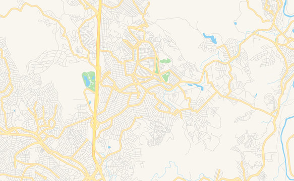 Printable street map of Santa Luzia, Brazil