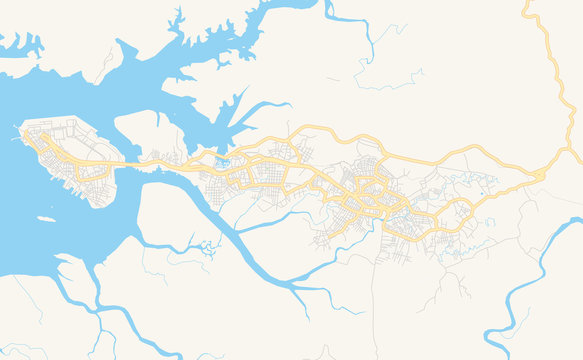 Printable street map of Buenaventura, Colombia