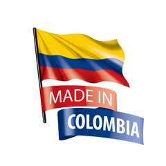 Colombia flag, vector illustration on a white background