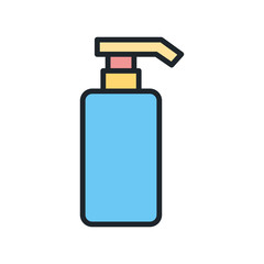 Shampoo bottle icon vector design template flat style isolated on white background
